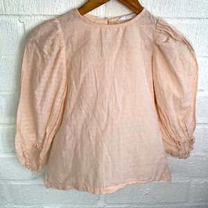 Zara Embroidered Girls Kids Pink Long Sleeve Blouse sz 8